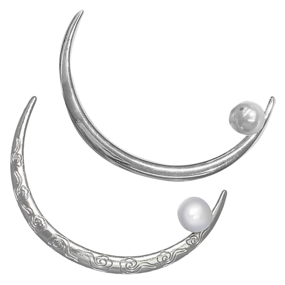 NICEXMAS 2Pcs Vintage Curved Stick Alloy Silver Hair Accessories