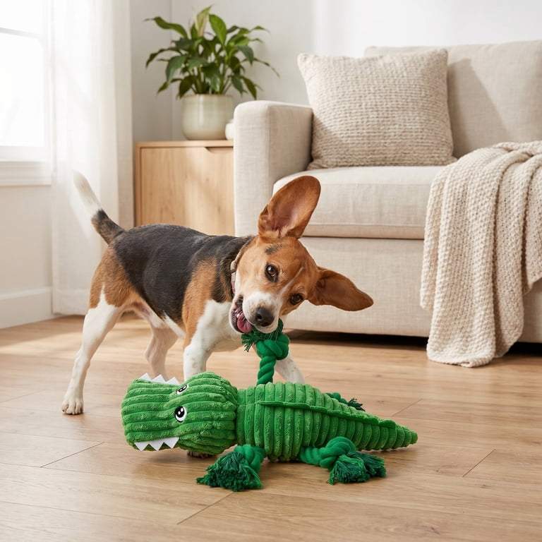 Vibrant Life Green Alligator Plush Dog Toy with Squeaker photo 3