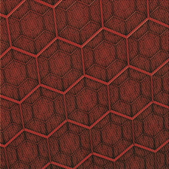 Ahgly Company Indoor Square Patterned Crimson Red Area Rugs, 6' Square