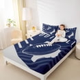 thumbnail image 4 of Homewish Cartoon Navy Rugby Queen Sheet Sets for Boys, American Flag Print Flat Sheet, Modern Football Sport Queen Fitted Sheet, Lightweight Room Decor, 4pcs, 4 of 7