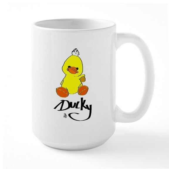 CafePress - Yellow Ducky Mugs - 15 oz Ceramic Large White Novelty Mug