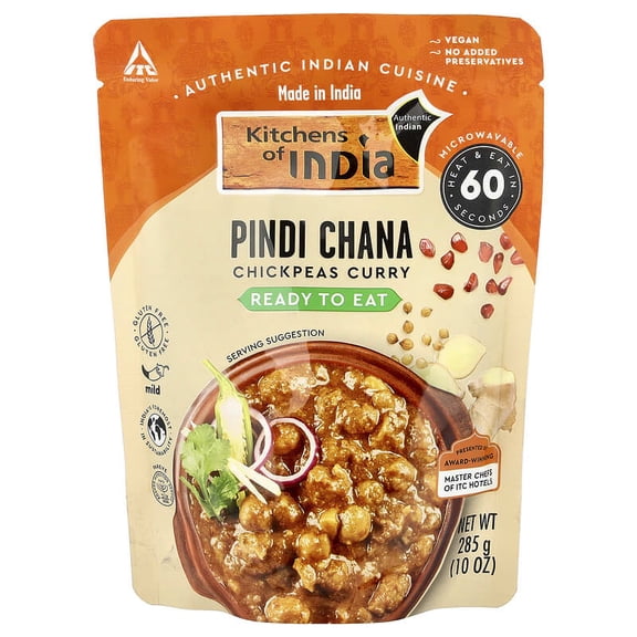 Kitchens of India, Pindi Chana, Chick Peas Curry, Mild, 10 oz Pack of 2