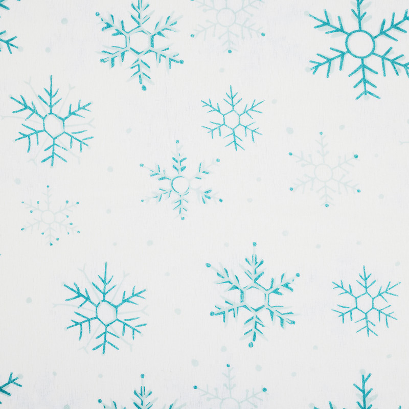 Snowflake 100% Cotton 4-Piece King Flannel Sheet Set
