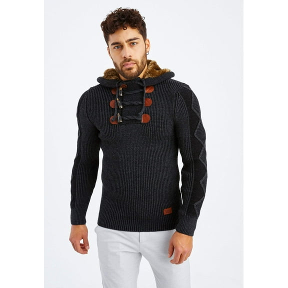 Chunky Knitted Sweater With Hood