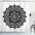 thumbnail image 1 of Ambesonne East Shower Curtain, Vintage Flora Ornament, 69"Wx75"L, White Black, 1 of 3