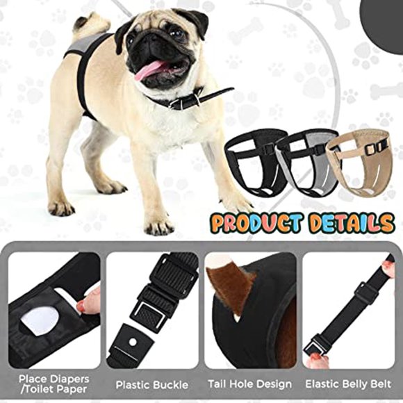 Trayknick Premium Dog Diapers Dog Period Panties Diapers Dog Diapers Female,Washable Reusable Fastener Tape Printed Small Dog Puppy and Doggy Diapers Female
