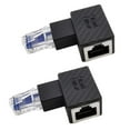 thumbnail image 1 of HUGFEGWE 2 Pack Network RJ45 Extender, 90 Degree Left Angle Ethernet LAN RJ45 Male to Female Extension Adapter Connector for Cat5 Cat5e CJ25311-4284, 1 of 7