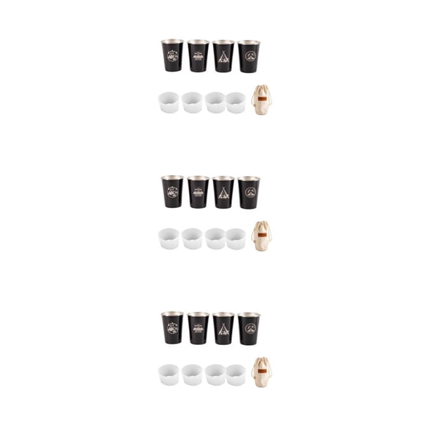 Toystoory Juego de 4 piezas de vaso de vino, taza de leche, tazas de agua de cerveza para exteriores, patrón impreso para viaje, Camping, Type1 NO1