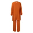 thumbnail image 7 of MNCEKFOD Dresses for Women Summer Casual 2 Pieces Sets Long Sleeve Button Down Shirt and Pants Abaya Dress Relaxed Fit Dress Orange L, 7 of 7