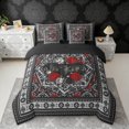 thumbnail image 2 of Erosebridal Halloween Bat Bedding Comforter Set, Bohemian Aztec Mandala Full Bedding Set, Black Gray Red, Black Reversible 7 Pieces, 2 of 6