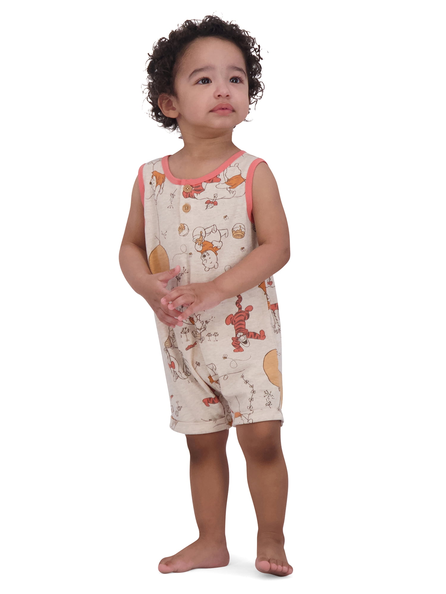 Winnie the Pooh Baby Boys’ Short Sleeve Romper Set, 2-Piece, Sizes 0/3M-24M