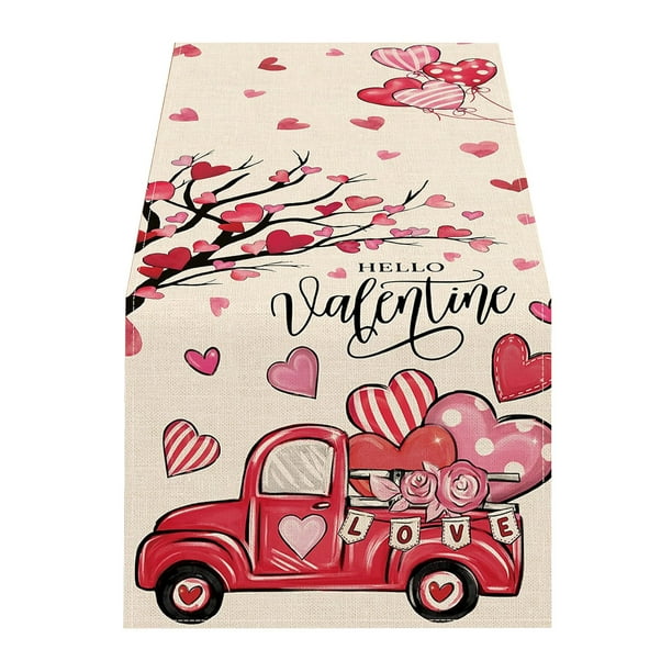 Bandera de mesa colorida para San Valentín, restaurante, sala de estar, decoración de mesa, ambiente de aniversario de boda, cuatro tamaños disponibles.