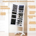 thumbnail image 3 of Espejo de Almacenamiento Seguro con Cerradura - Espejo Completo Ajustable con Divisores para Joyas, Protección contra Polvo y Robo, 31x47x155 cm  (Blanco), 3 of 8