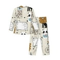 thumbnail image 2 of Kll Hand Drawn Animals Sleepwear Mens Flannel Pajamas,Long Cotton Pj Set, 2 of 9