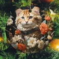 thumbnail image 6 of Welcome Fall Cat with Flowers Ceramics Ornaments Funny Cat Keepsake Ceramic Ornament Collectible Present Gift Xmas Tree Decoration Funny Gifts for Women/Men, 6 of 8