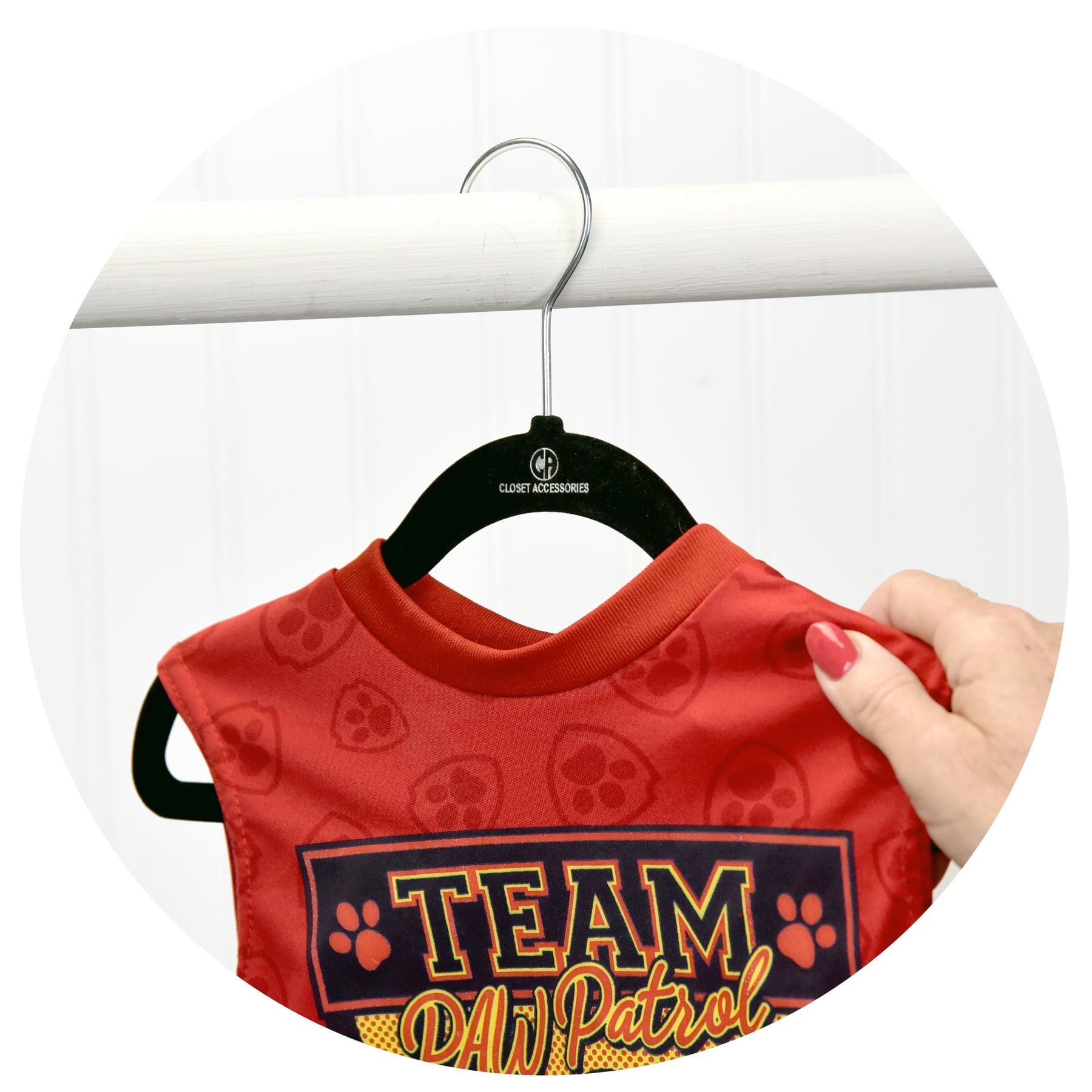 Closet Accessories Kids Velvet Hangers, Black. 50 Pack