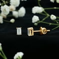 thumbnail image 2 of Rosec Jewels Solitaire Studs - Emerald Cut Lab Diamond Earrings - 3X5 mm - 1/2 Ct - EF-VS Grade Certified, 18K Yellow Gold, 2 of 7