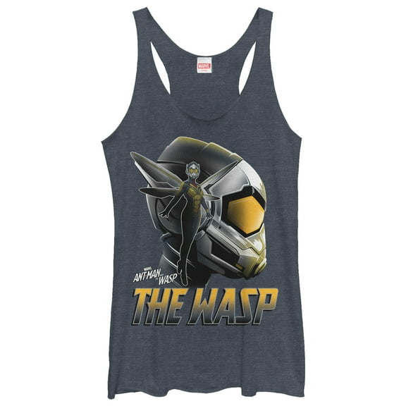 Women's Marvel Ant-Man and the Wasp Flight Profile  Racerback Tank Top Navy Blue Heather Small