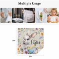 thumbnail image 5 of Easter Grey Bunny Cloth Napkins, Spring Colorful Eggs Flower Wooden Grain Washable and Reusable Dinner Napkins Set of 8, Table Napkin for Kitchen Party Birthday Wedding Hotel Housewarming 20"x20", 5 of 9