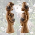 thumbnail image 4 of Wooden Owl Figurine Set, Rustic Mini Owl Statues for Home Kitchen Bathroom Bedroom Decor, Cute Owl Sculpture Gift for Owl Lovers – 1-Pack or 2-Pack, 4 of 5