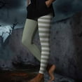 thumbnail image 6 of Elvqul Plus Size Leggings for Women Halloween Pants High Waist Mint Green Stretch Striped Ladies Leggings Pants Athletic, 6 of 9