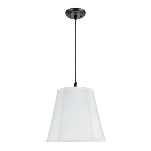 Aspen Creative 75002 Two-Light Hanging Pendant Ceiling Light with Transitional Hexagon Bell Fabric Lamp Shade, Off White, 16" width
