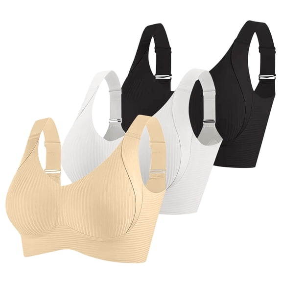 successthop 3 pack Sport Bras for Women Plus Sizes Underwear Light Yoga Solid Soft Comfortable Activewear