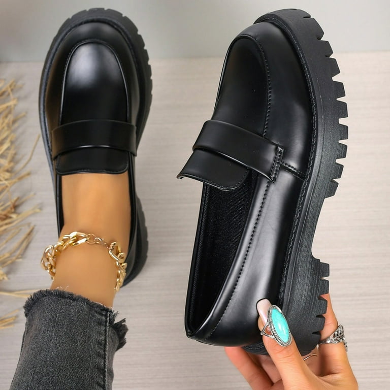Lovskoo 2024 Women's Chunky Platform Loafers Closed Toe