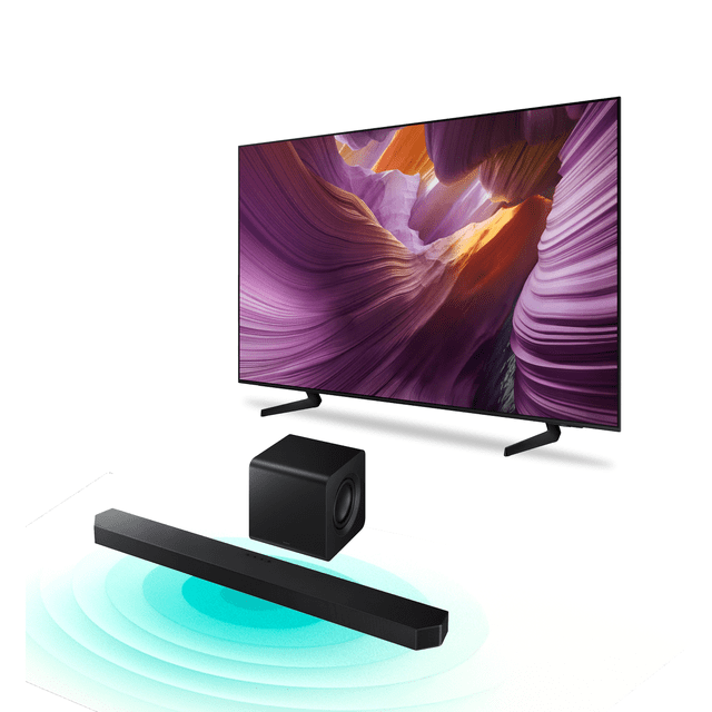 Combo TV 55'' Samsung OLED 4K S85F Vision AI + Barra de Sonido Samsung 3.1.2 Ch Inalámbrico (2025)