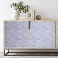 thumbnail image 3 of Paquete De 24 Azulejos De Papel Tapiz De 8 X 8 "Para Protector Contra Salpicaduras De Cocina. Despegue Y Pegue El Protector Contra Salpicaduras En Un Diseño De Mosaico De Piedra Pintada De Azul. Placa, 3 of 5