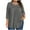 Gray, variant on SROBPTY Womens Tops Plus Size, Summer Shirts for Women, Women Casual Round Neck Solid 3/4 Sleeve Button T-shirt Blouse Top Army Green L