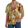 thumbnail image 3 of Disketp Men's Hawaiian Mushrooms and Leaves Print Shirts Button Down Holiday Beach Shirts-3X-Large, 3 of 7