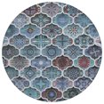 thumbnail image 2 of Addison Rugs Chantille Indoor/Outdoor Transitional Lattice Teal Machine Washable Round Rug, 8' x 8', 2 of 8