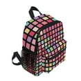 thumbnail image 2 of FORMRS School Backpack with Front Zippered Pocket 12" Student Travel Daypack, Colorful Block Pattern, 2 of 6
