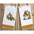 thumbnail image 2 of SPXUBZ Kitchen Towels, Yellow Buffalo Plaid Sunflower Truck Bee Gnome for Home Kitchen Decor Housewarming Gift Towel Set of 2, 2 of 5