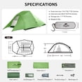 thumbnail image 6 of Naturehike Cloud-Up 2 Person Tent Lightweight Backpacking Tent with Footprint - Free Standing Ultralight Camping Hiking Backpack Tents Two Person Tent, 6 of 9