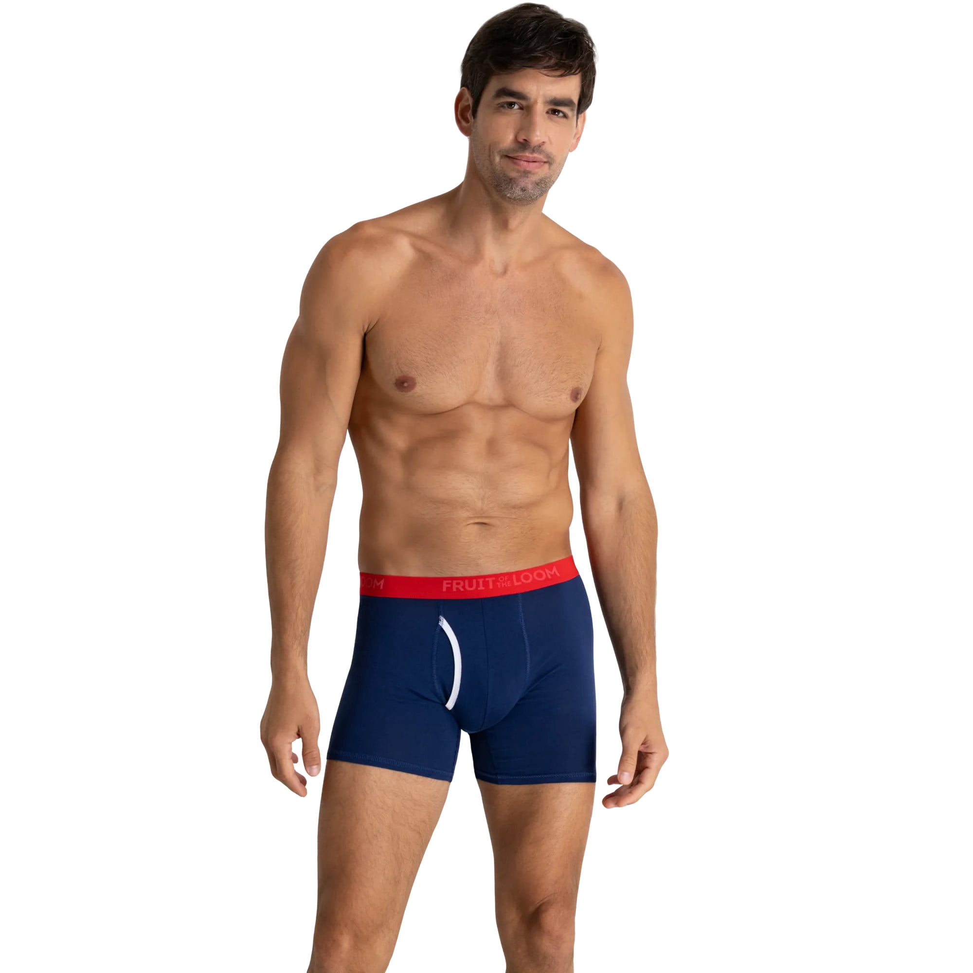 Fruit of the Loom Men's Americana Stretch Boxer Briefs, Moisture Wicking Underwear, 3-Pack