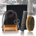 thumbnail image 3 of Ensemble de Brosses à Barbe Professionnel Peigne à Barbe Soin Crinière Ovale Style Modélisation Cheveux Inox, 3 of 8