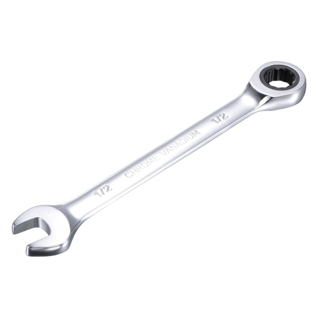 Unique Bargains 1/2" Ratcheting Combination Wrench SAE 72 Teeth 12 Point Ratchet Box Ended Spanner Tools, Cr-V