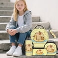 thumbnail image 2 of Jeiento 5-Piece Kids Backpack and Lunch Box Set, Water-Resistant Vacation Capybara Backpack Set for Boys, Girls, Teens, for Elementary School Travel Daypack, 2 of 6