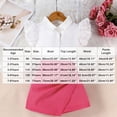 thumbnail image 3 of IFNWSV Girls 2 Piece Outfits Set Toddler Solid Color Lapel Lace Flutter Sleeve Top Casual with Irregular Skirt Pants Pink 1-2 Years, 3 of 6