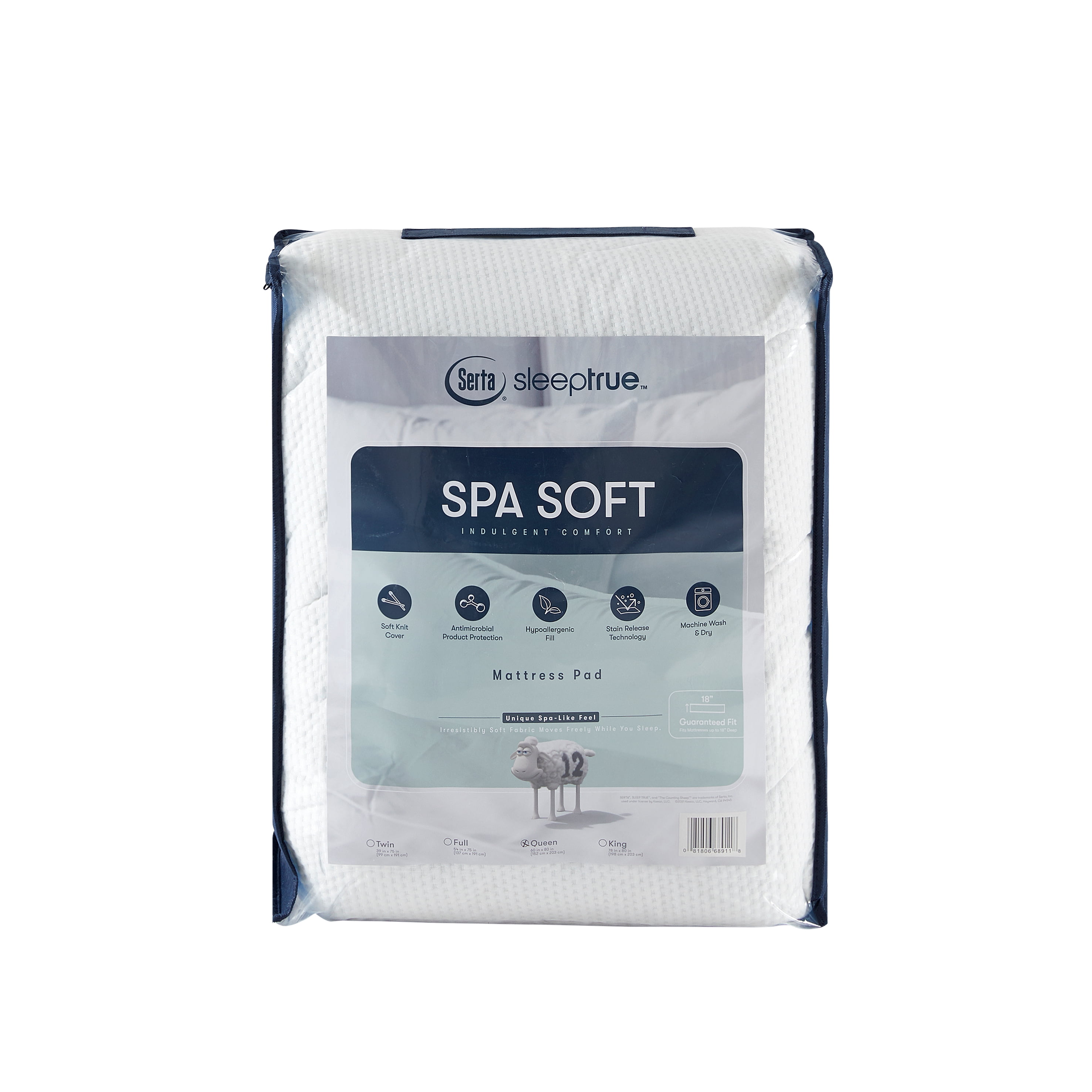 Serta SleepTrue Spa Soft Indulgent Comfort Mattress Pad, Full