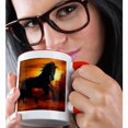thumbnail image 2 of 3drose, Black Wild Horse Running in the Sunset, 11oz Two-tone Red Mug, 2 of 6