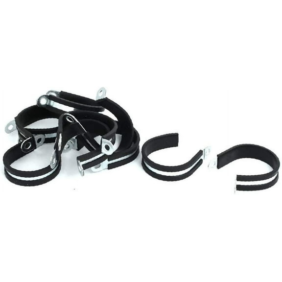 42mm Dia Rubber Lined R Shaped Zinc Plated Pipe Clip Cable Clamp 10pcs(42 mm Dia recubierto de caucho R en forma de zinc plateado Clip de tubo abrazadera de cable 10pcs