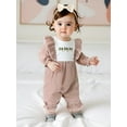 thumbnail image 6 of BemeyourBBs Baby Girls Romper Apple/Duck Embroidery Striped Long Sleeve Jumpsuits, 6 of 9