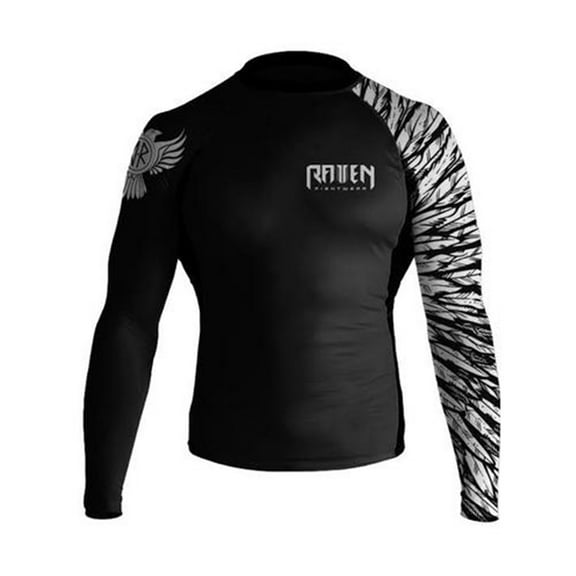 Raven Fightwear Men's Aerial Assault IBJJF Approved Rash Guard MMA White