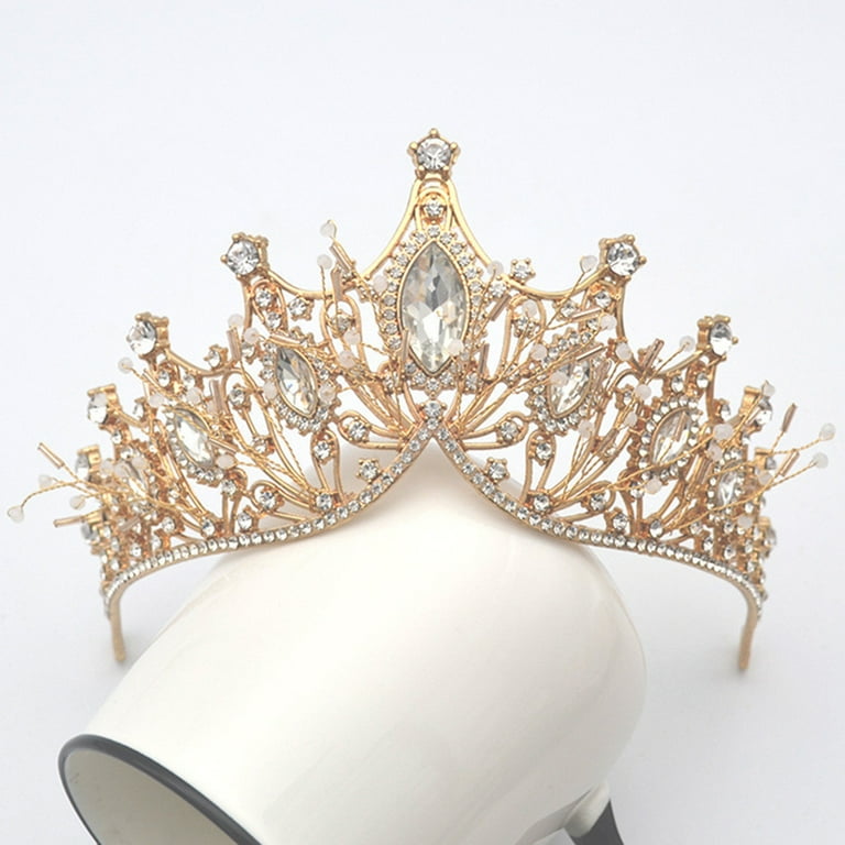 Jeweled Crowns Beautiful Headpiece Rhinestone Princess Crown Costume Party  Accessories For Prom Halloween Pageant Gold - Walmart.com