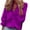 Purple, variant on CQONEPT Women's Long Sleeve Shirts Plus Size Ruffl Tunic Tops Casual Fashion Blouse V Neck Outdoor Pullover Hot Pink M
