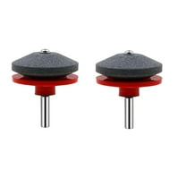 Ckraxd 2pc Lawn Mower Blade Sharpener, Industrial Knife Grinder, Power Drill Whetstone, Wear-Resistant Grinding Head for Blades, Easy to Use, Quick Sharpening Tool