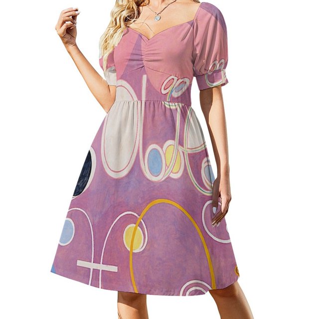 Hilma af Klint Los Diez Más Grande No. 05 Adulthood Group IV Vestido de manga corta vestido de noche mujer vestido suelto de mujer